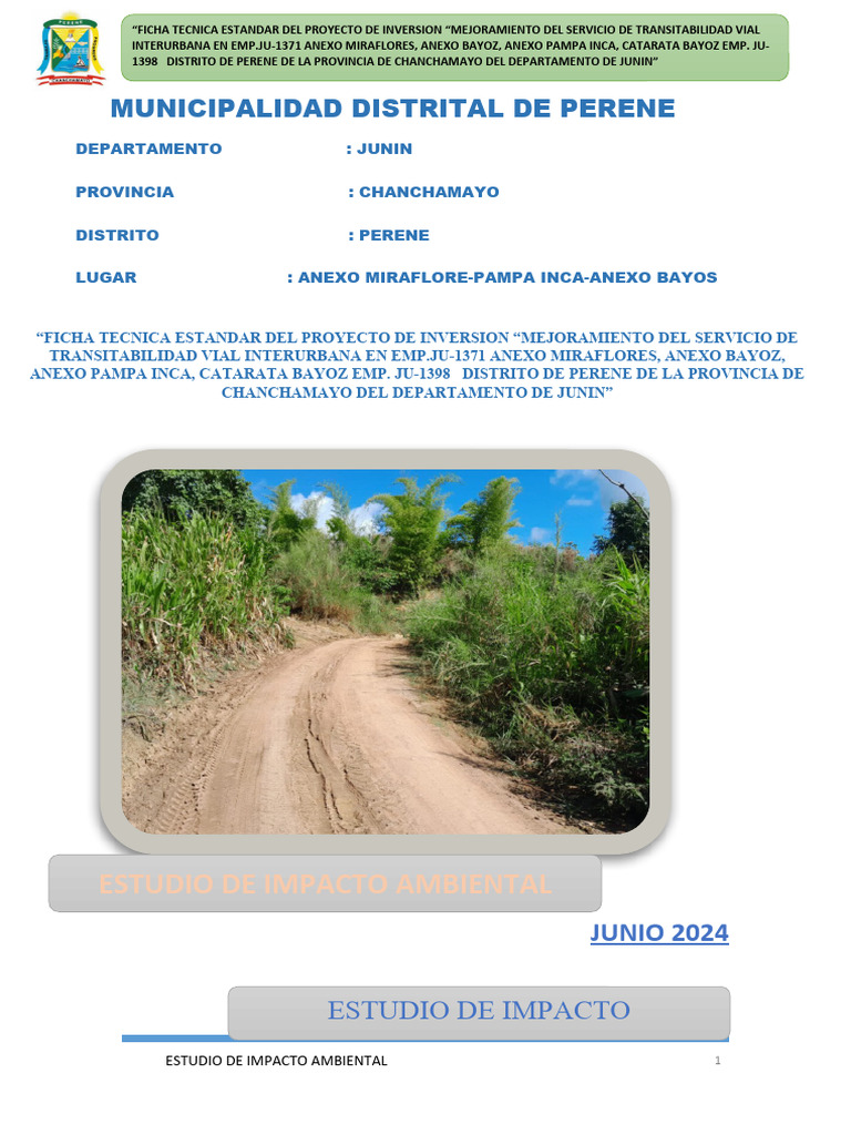 Estudio de Impacto Ambiental Ok | PDF | Residuos | Entorno natural