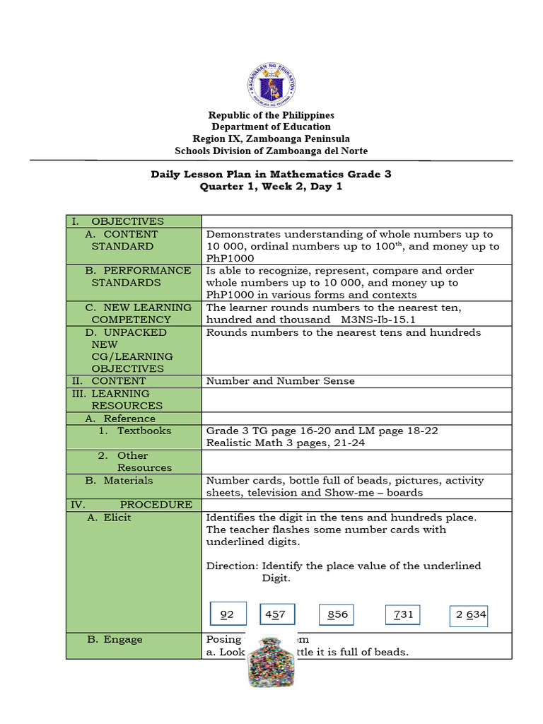 Grade 3 Math Lesson Plan: Rounding Numbers | PDF | Learning | Education ...