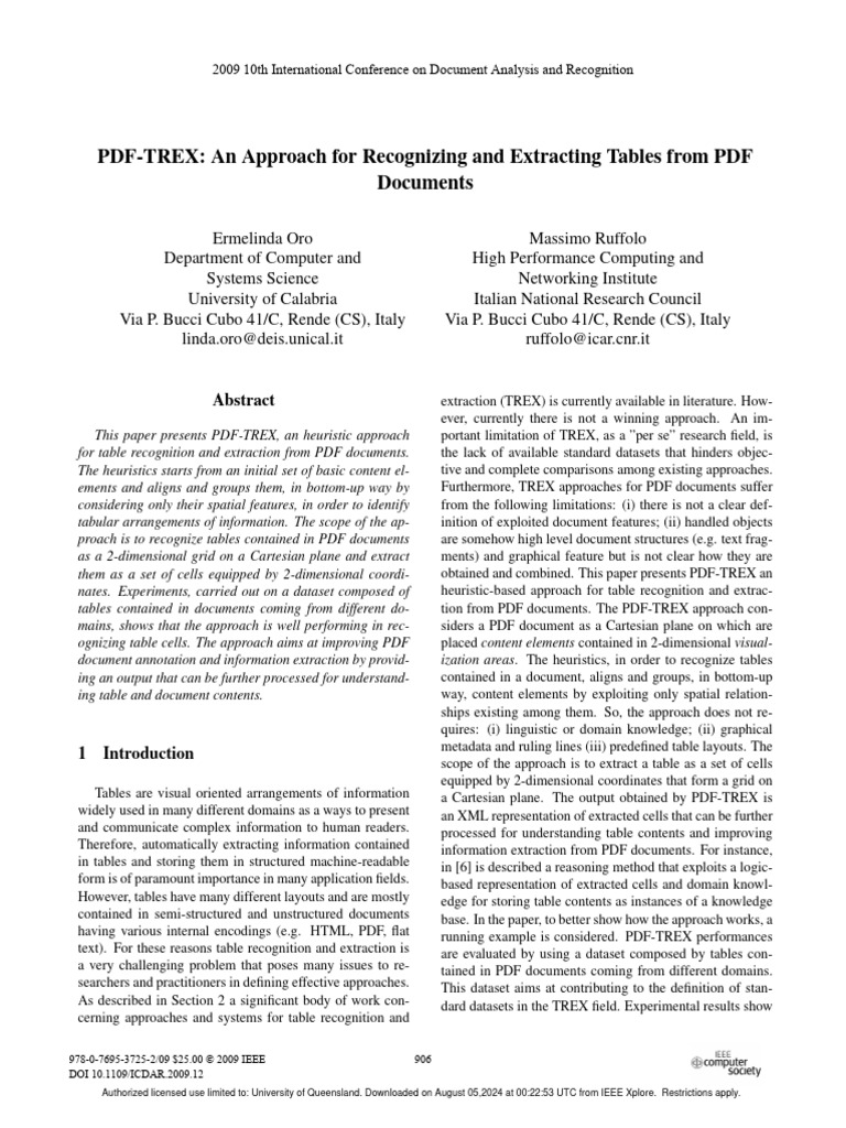 Pdf trex an approach for recognizing and extracting tables from pdf