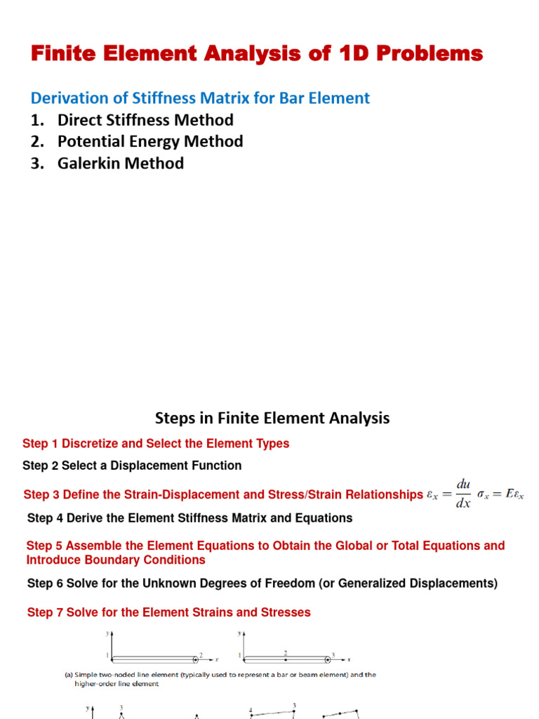 Finite Element Analysis of 1D Bar Problems | PDF | Science & Mathematics