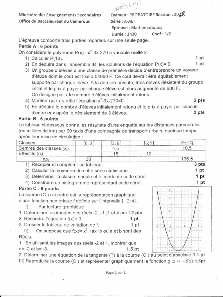 Probata Maths 2018 | PDF