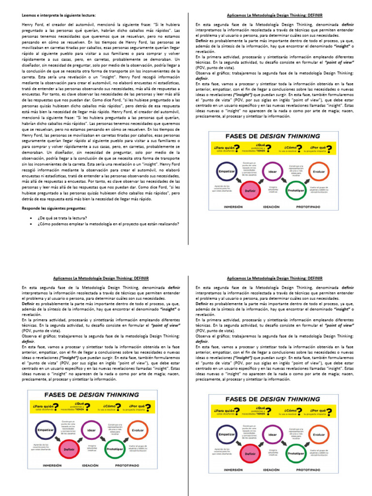 Insights de Design Thinking en Innovación | PDF | Metodología de ...