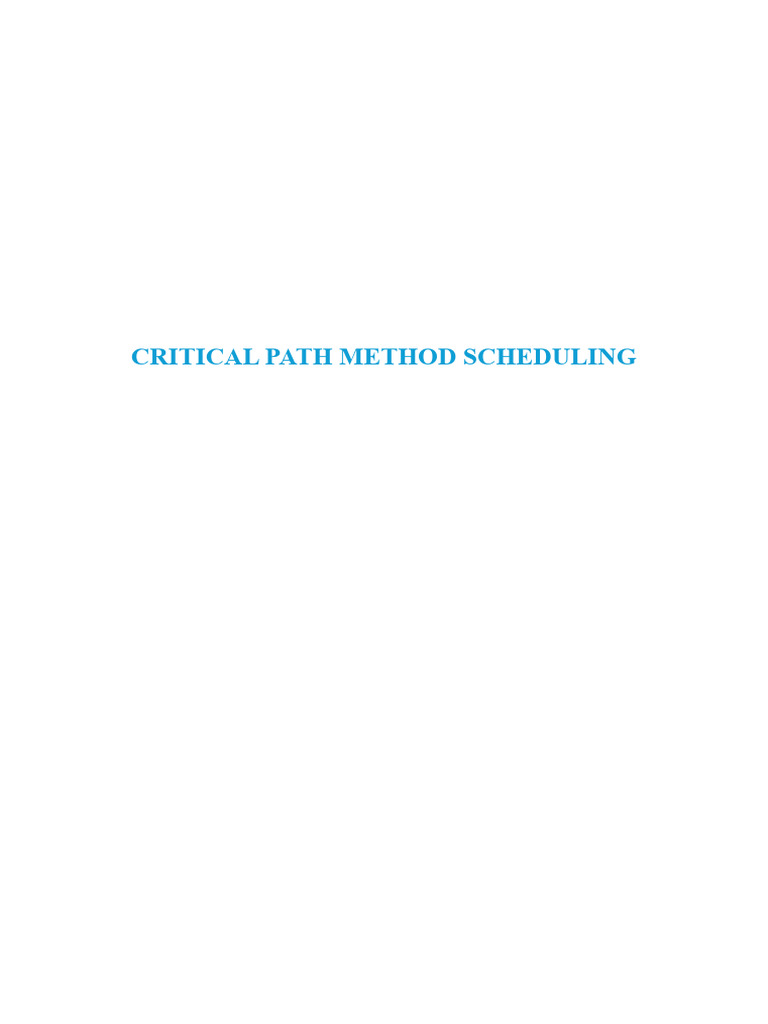 Critical Path Method Guide Pdf Software Engineering Computing
