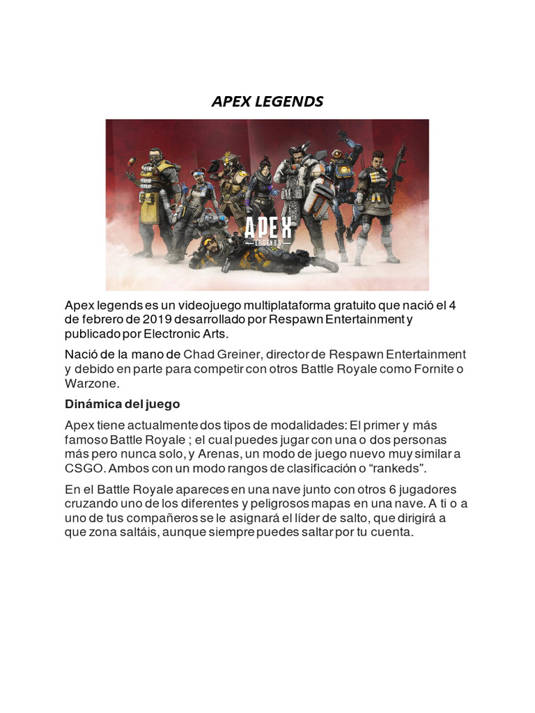 Armas y personajes en Apex Legends | PDF