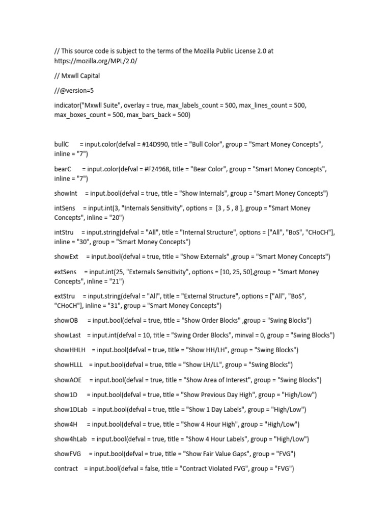 Mxwll Suite Pine Script Indicator | PDF | Computer Data | Computer ...