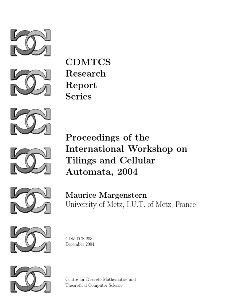 Maurice Margenstern Proceedings Of The International Workshop On Tilings And Cellular Automata 04 Mathematical Concepts Teaching Mathematics