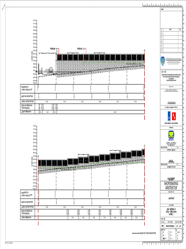 5.long Section Pagar Depan SCL 1 Part 1 | PDF