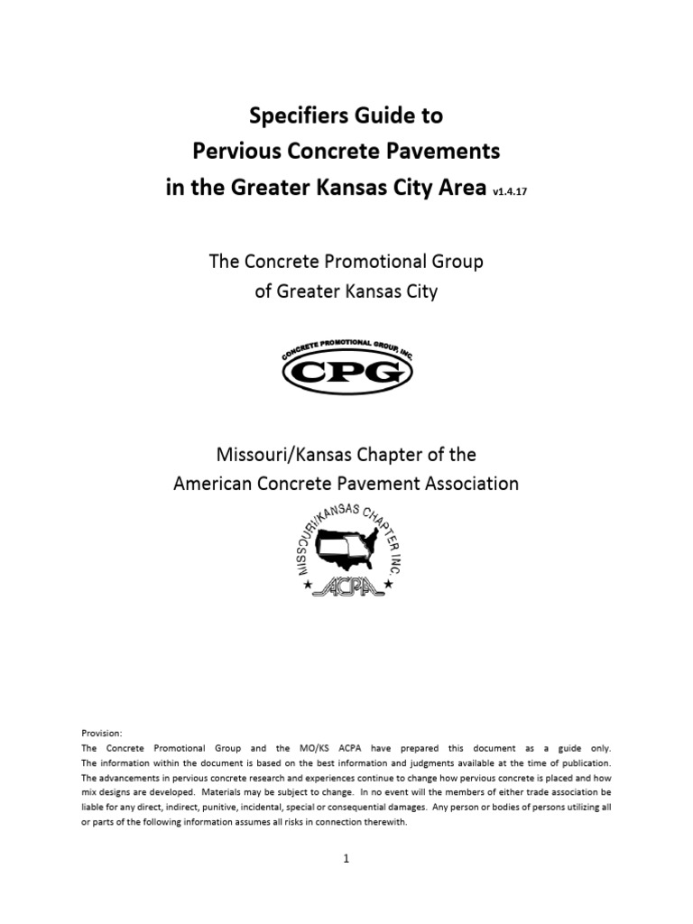 Specifiers Guide To Pervious Concrete in Kansas City v.1.4.17 | PDF ...