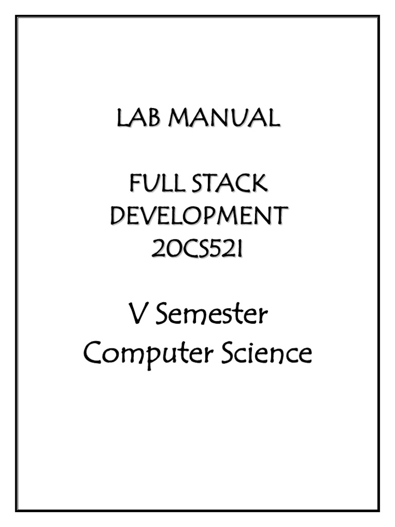 FSD Lab Manual for Computer Science | PDF | Scrum (Software Development ...