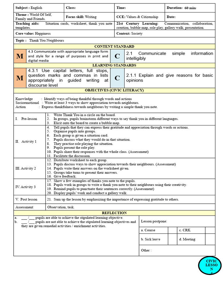 Lesson Plan | PDF | Communication | Lesson Plan