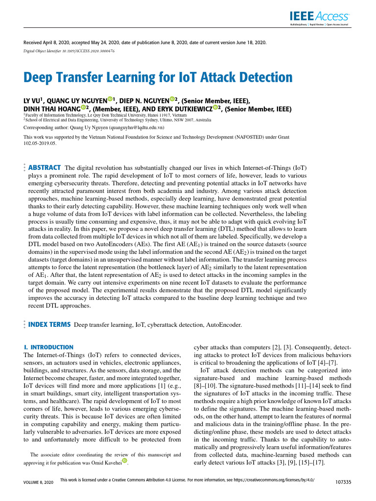 Deep Transfer Learning for IoT Security | PDF | Receiver Operating ...