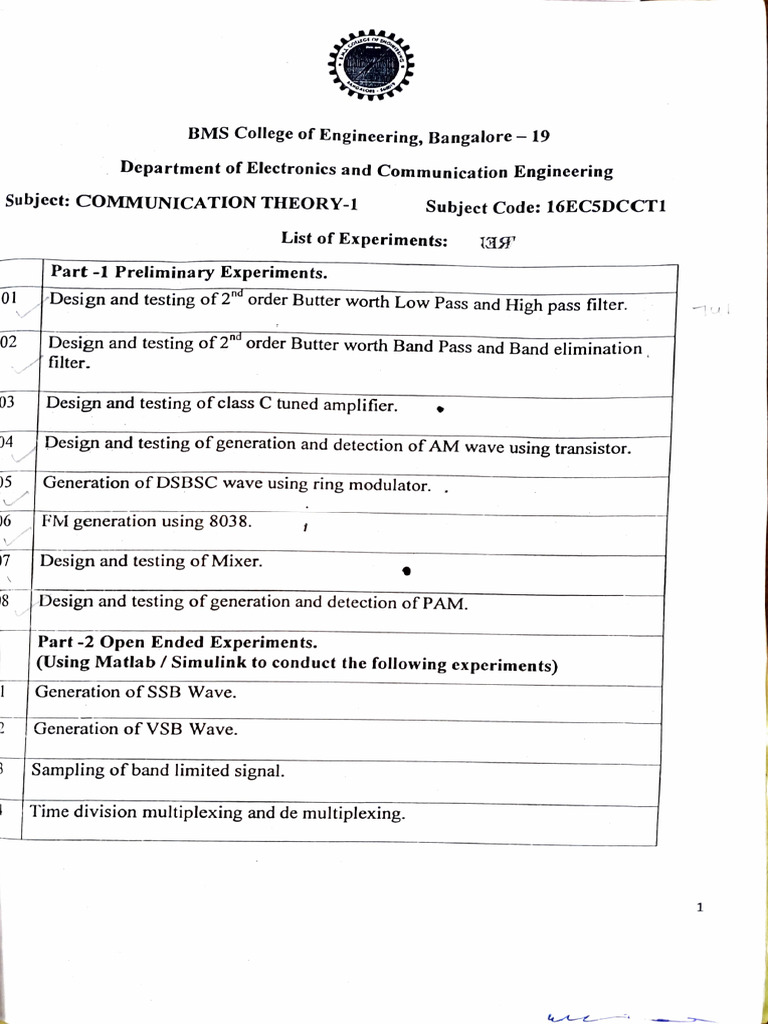Lab Manual PCS | PDF
