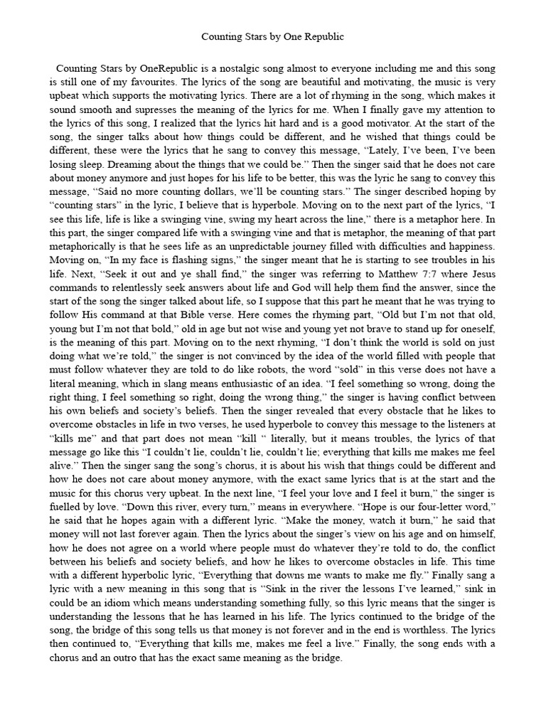 English Song Lyrics Analysis Maria Regina Iskandar PDF