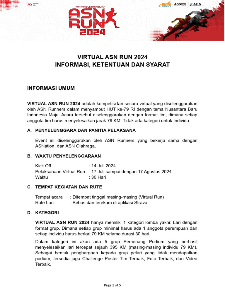 Ketentuan VIRTUAL ASN RUN 2024 Rev0707 1101 1 | PDF | Teknologi & Rekayasa