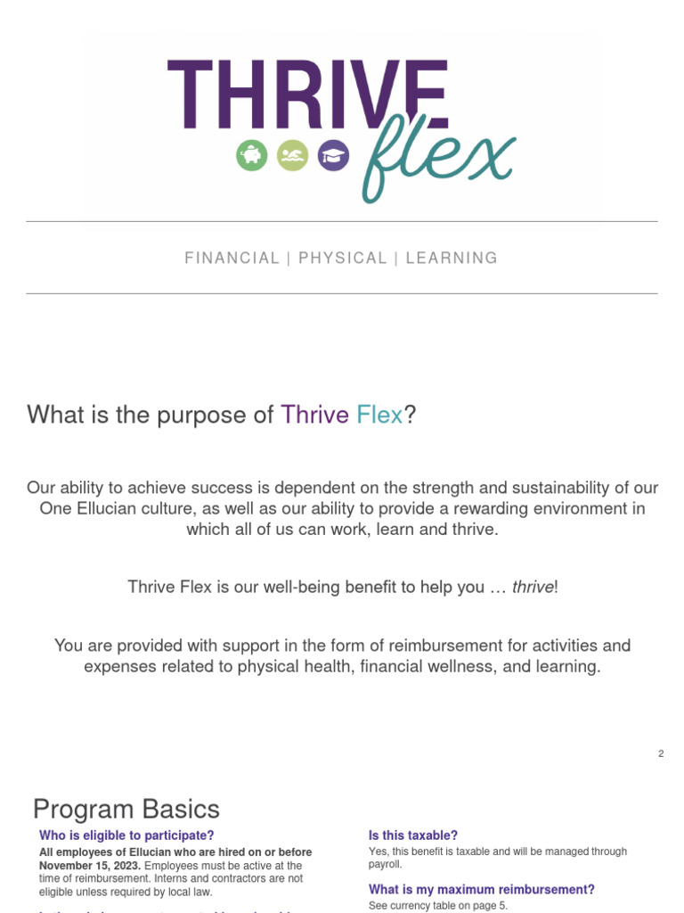 Thrive Flex Reimbursement Guide | PDF | Paycheck | Reimbursement