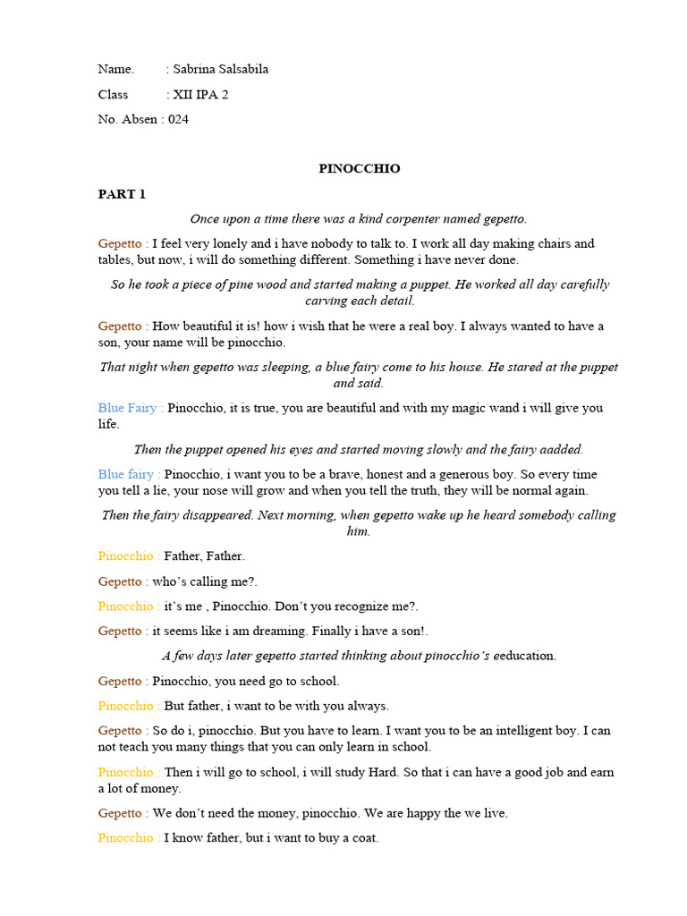 Pinocchio: A Tale of Growth and Truth | PDF | Pinocchio