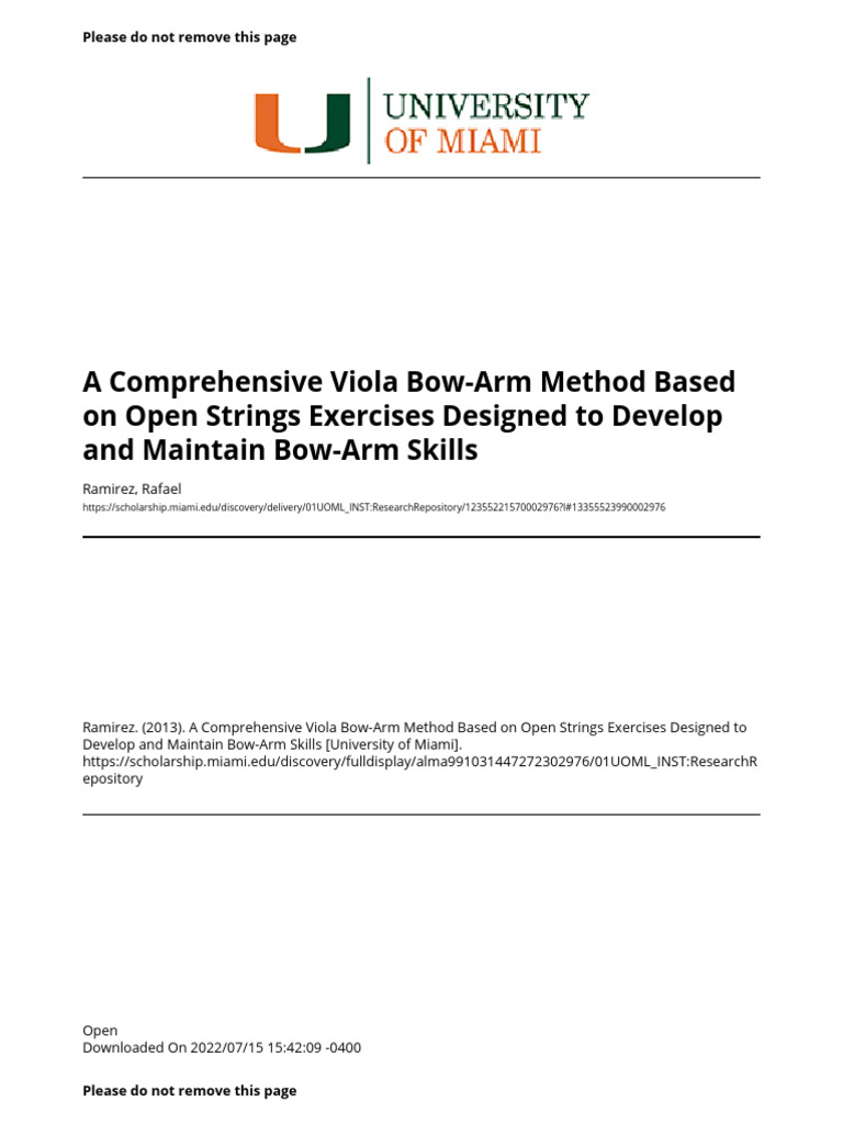 Viola Bow-Arm Method with Open Strings | PDF | Clef | Musical Notation