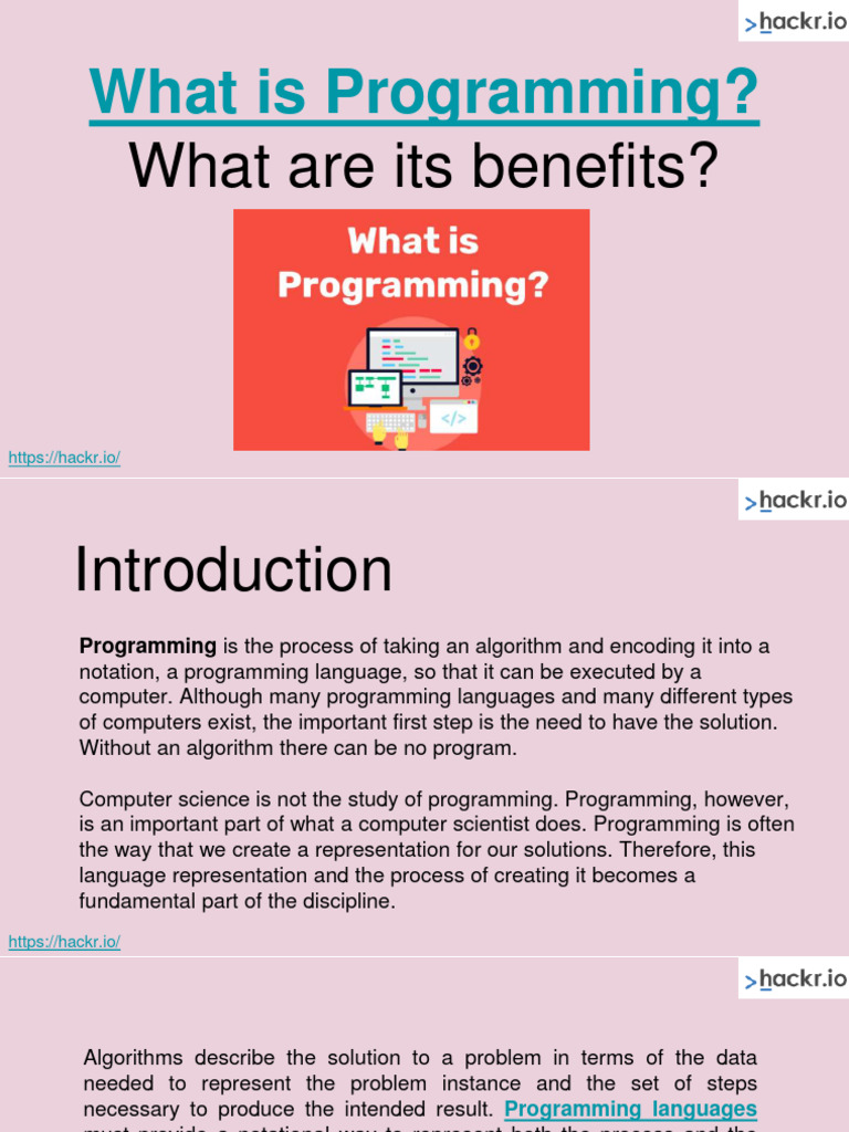 What is programming what are its benefits pdf art technology