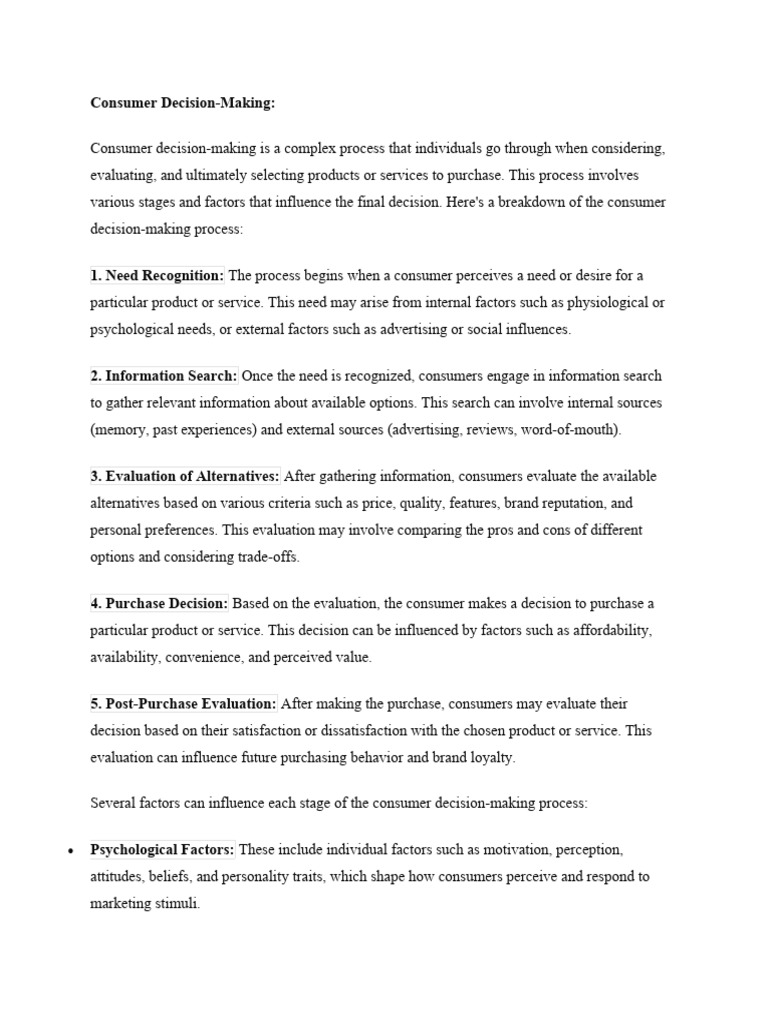 Consumer Decision 2nd CHP | PDF | Consumer Behaviour | Decision Making