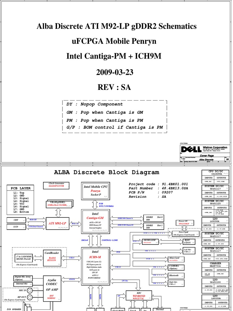 Dell Inspiron 1440 Wistron Alba Discrete Rev Sb Sec Usb Bios