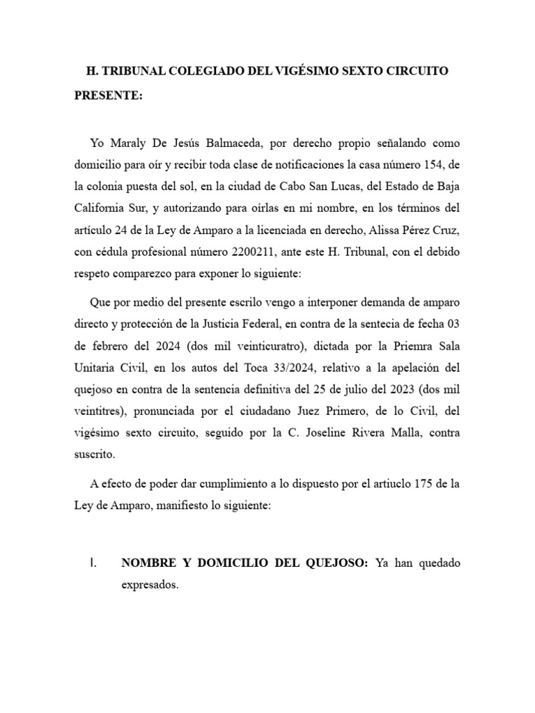 Amparo contra sentencia civil en BCS | PDF | Caso de ley | Sentencia (ley)