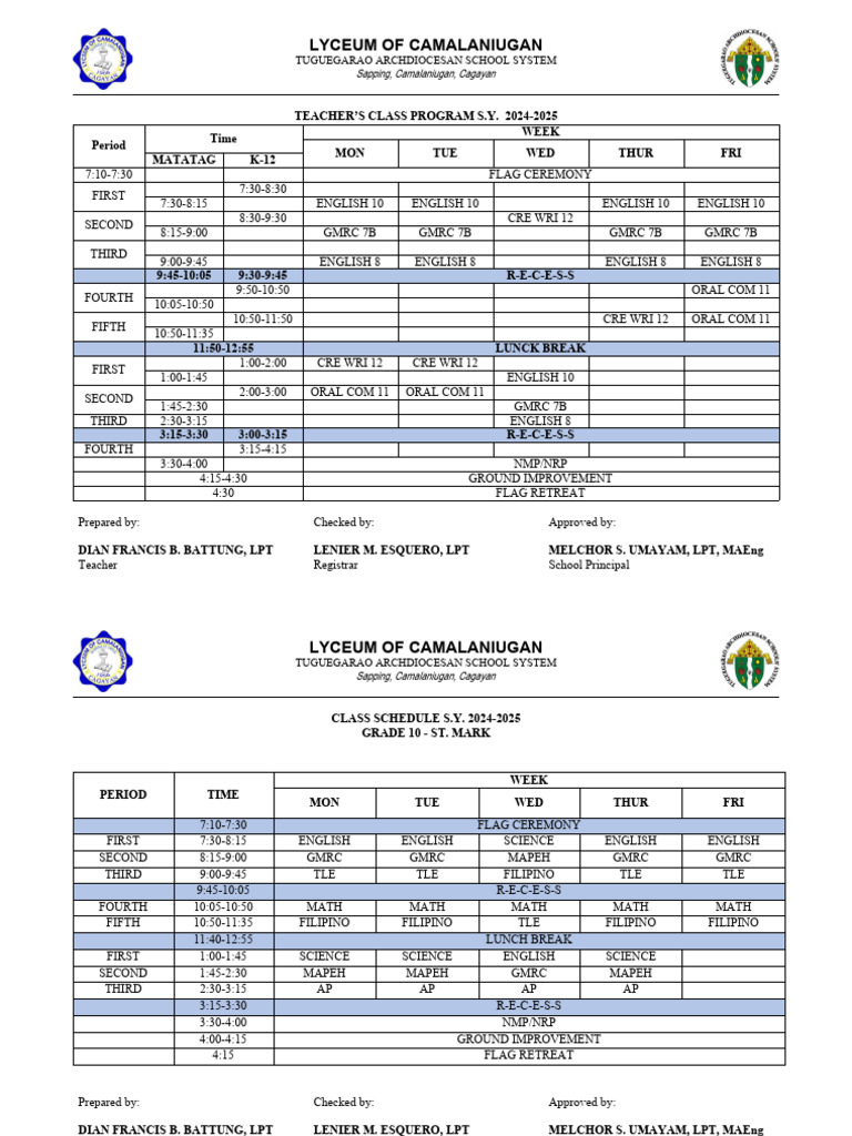 Teachers Class Program Dian | PDF