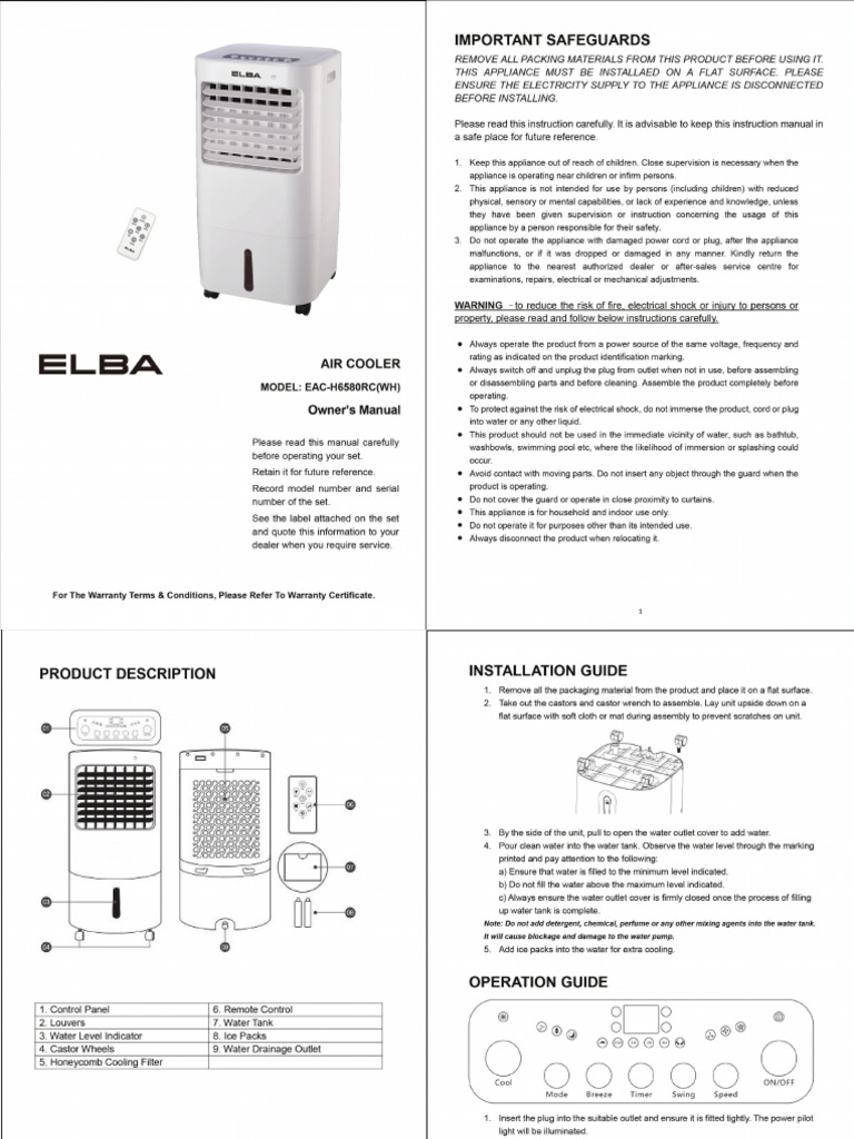 Eac h6580rcwh Manual | PDF