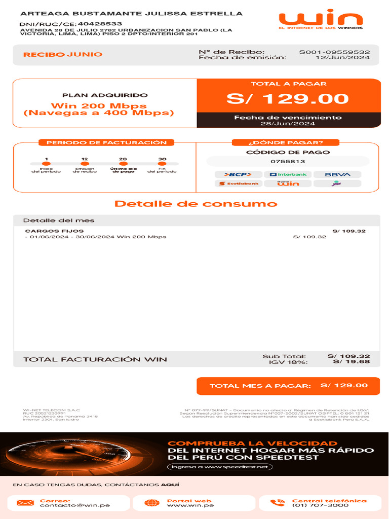 Win 200 Mbps (Navegas A 400 MBPS) : Junio | PDF