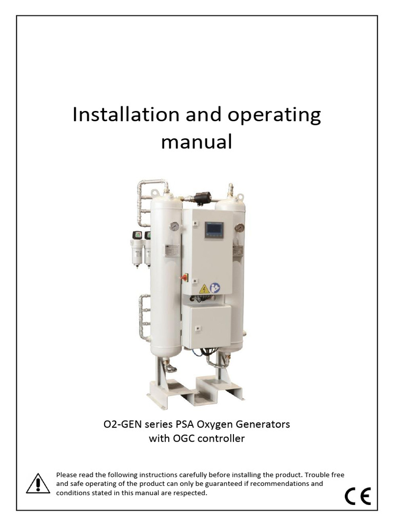 O2-GEN PSA Oxygen Generator Manual | PDF | Adsorption | Oxygen
