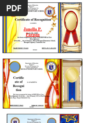 Award Certificates EDITABLE