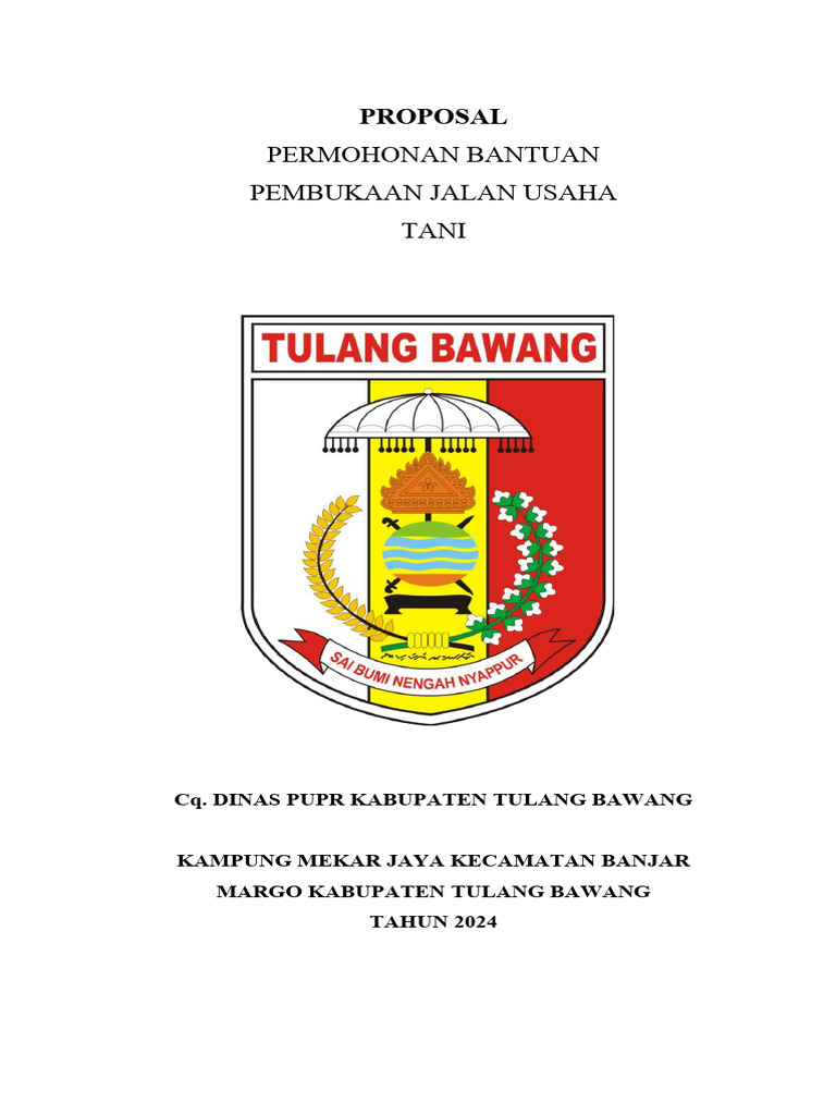 Proposal Pembukaan Jalan Usaha Tani 2024 | PDF | Teknologi & Rekayasa