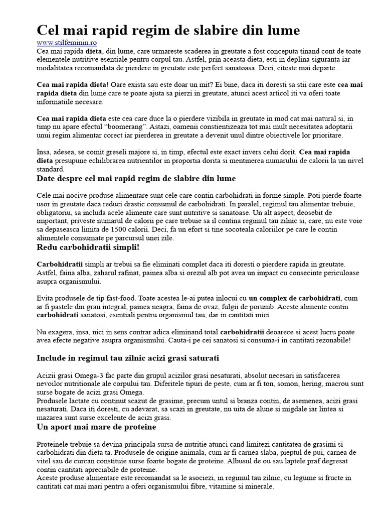 Sfaturi PT Regim/diete | PDF