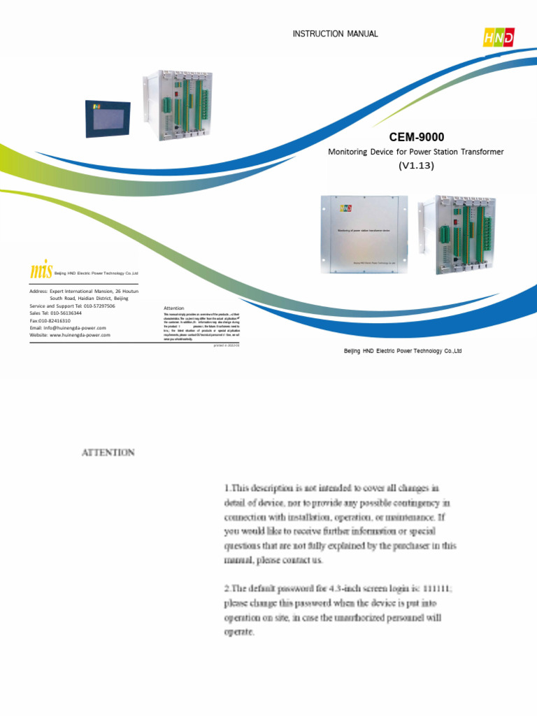 CEM-9000 Monitoring Device Manual | PDF