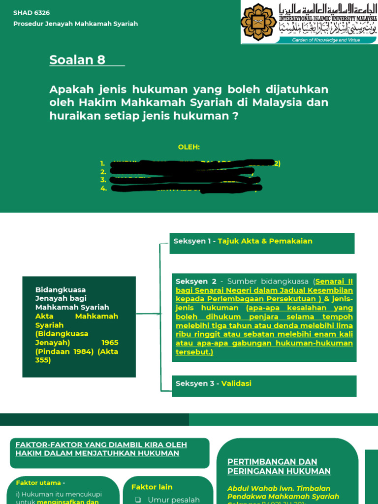 Jenis Hukuman Mahkamah Syariah Malaysia | PDF