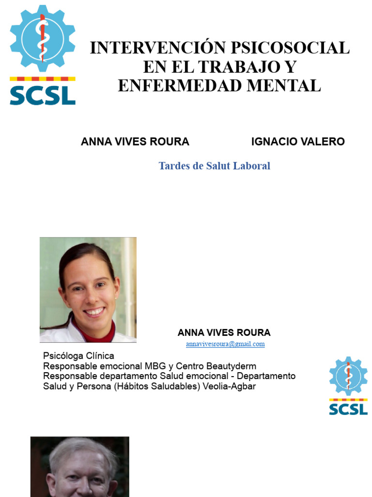 Intervención Psicosocial y Salud Mental Laboral | PDF | Trastorno ...