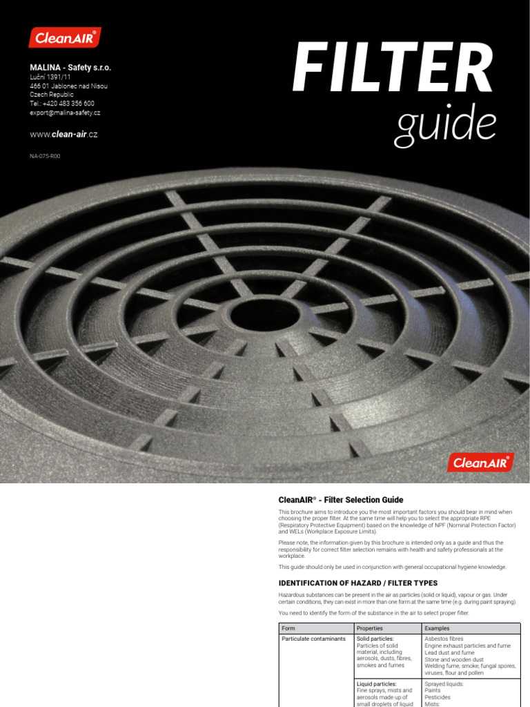 User Manual NA 075 R00 Filter Guide RC 1.2.1 DIGI | PDF | Particulates ...
