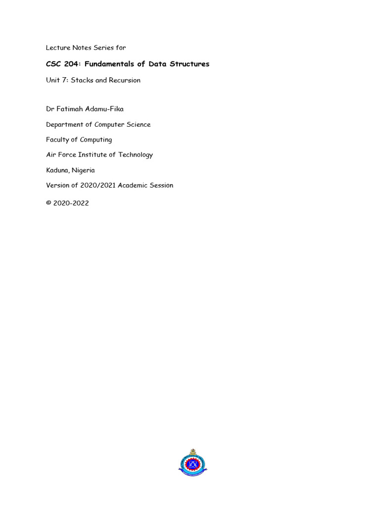 Stacks and Recursion in Data Structures | PDF | Control Flow | Software ...