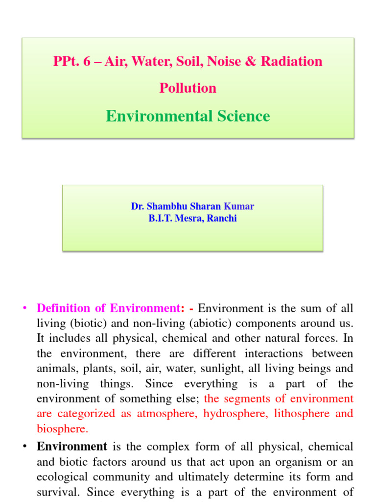 Overview of Environmental Pollution Types | PDF | Air Pollution ...