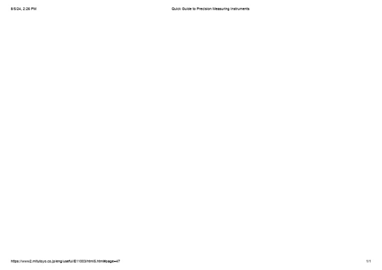 Quick Guide To Precision Measuring Instruments 47 | PDF