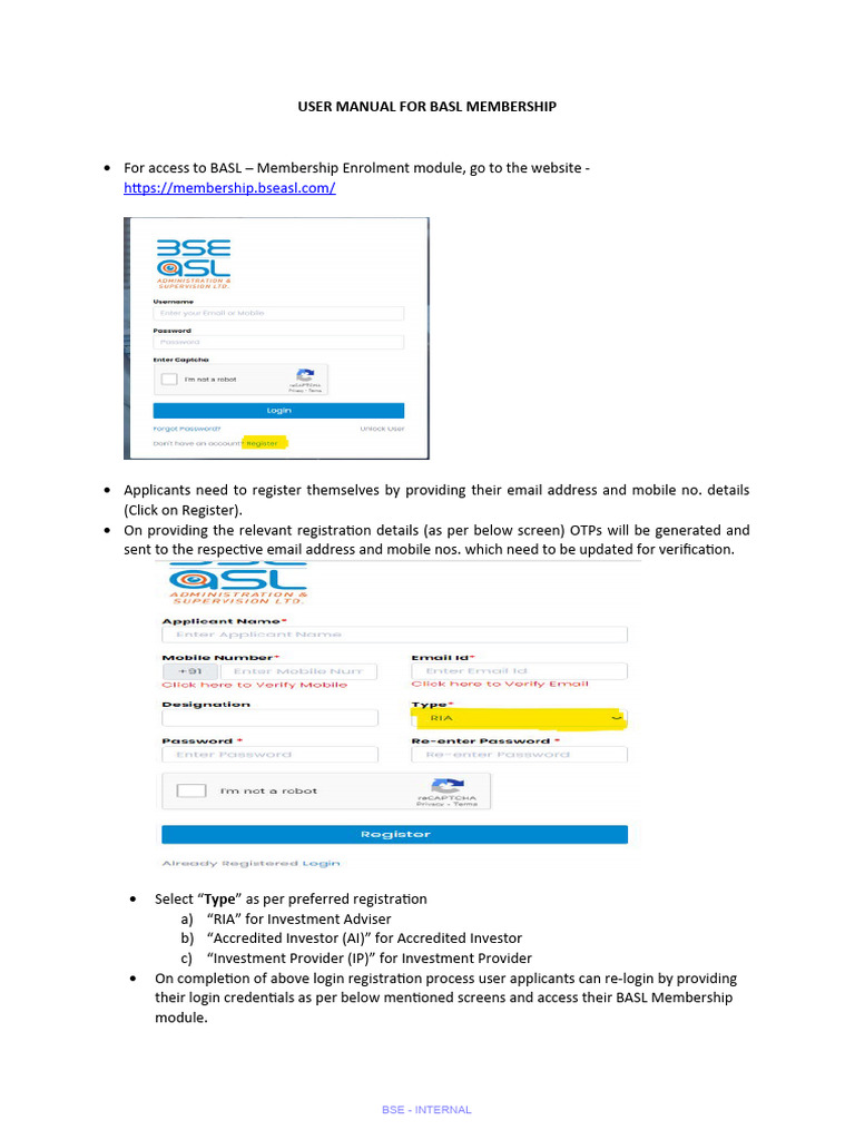 BASL User Manual Membership Enrolment | PDF | Cyberspace | Computing