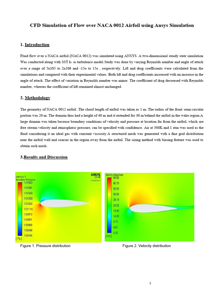 CFD Analysis of NACA 0012 Airfoil | PDF | Lift (Force) | Drag (Physics)