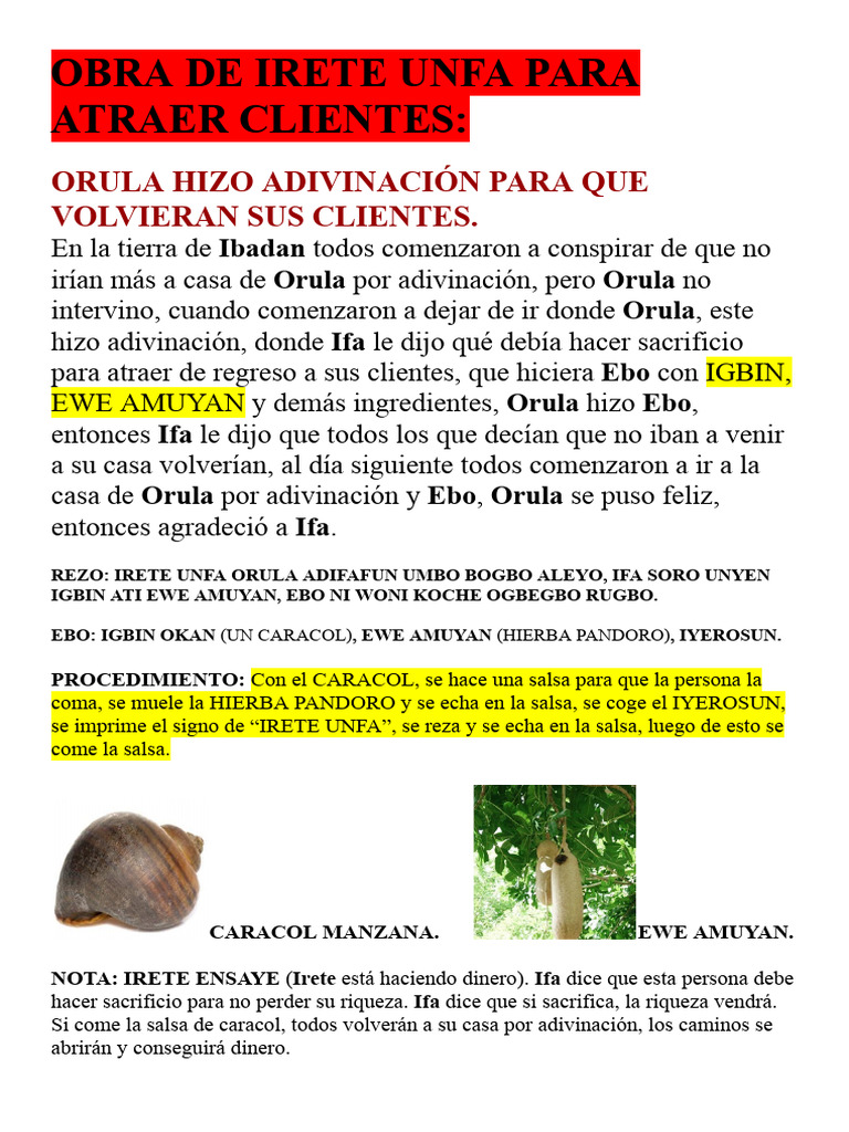 Obra para Atraer Clientes Con Ifa | PDF