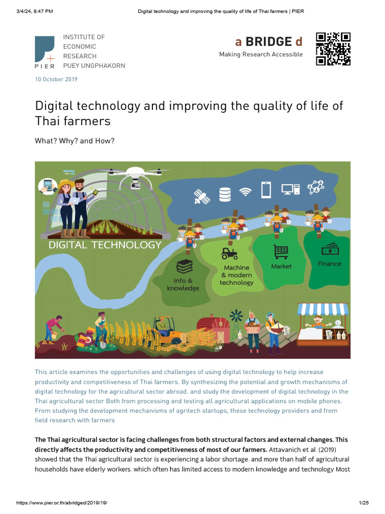 Digital Technology and Improving The Quality of Life of Thai Farmers ...