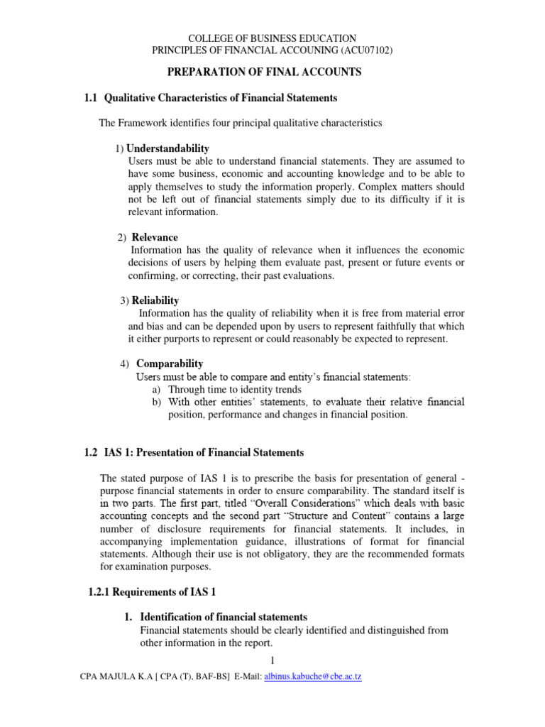 2.0 Preparation of Final Accounts Notes | PDF | Financial Accounting ...