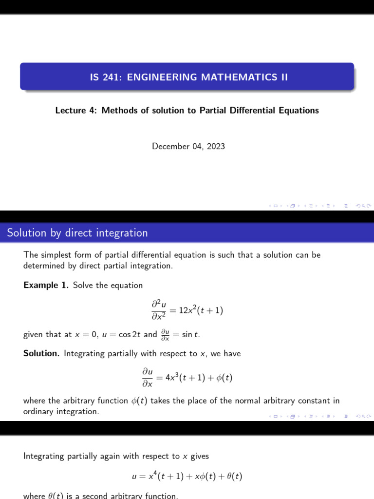 Solving Partial Differential Equations | PDF | Differential Equations ...