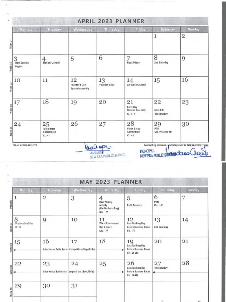 Academic Calendar 2023 2024 | PDF