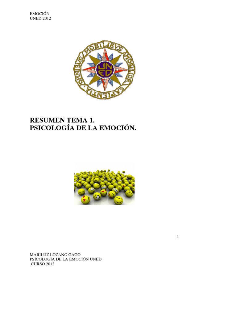 Psicología de la Emoción: Fundamentos y Teorías | PDF | Las emociones ...