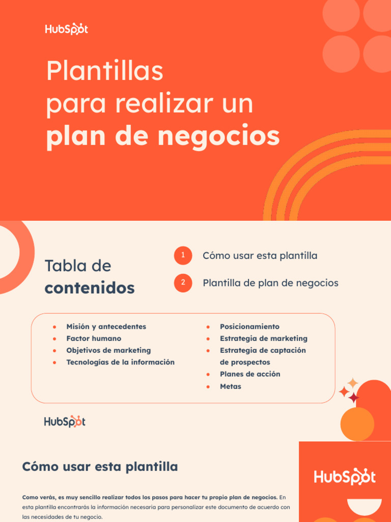 Plantillas para Plan de Negocios HubSpot | PDF | Plan de negocios ...