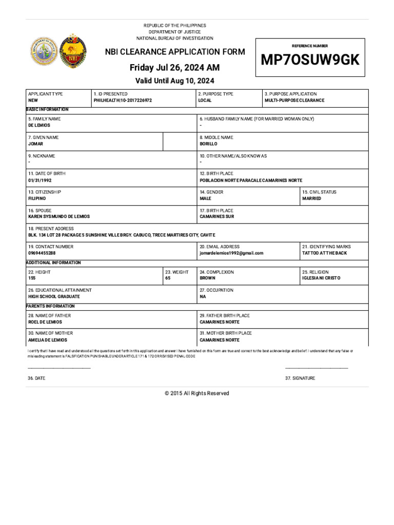 NBI Clearance Form Guide | PDF | Justice | Crime & Violence