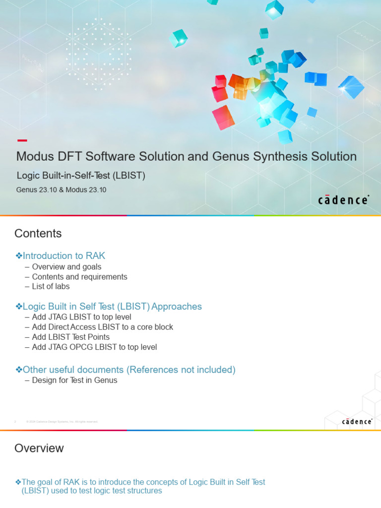 GENUS-MODUS-LBIST - Overview 23.10 | PDF | Computer Science | Computing